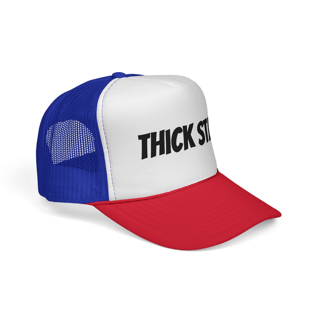 Thick Star Trucker Hat — Retro Bold Script Mesh Cap