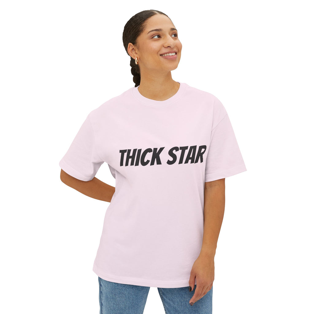 Thick Star Boxy Tee — Minimal Graphic Oversized T-Shirt