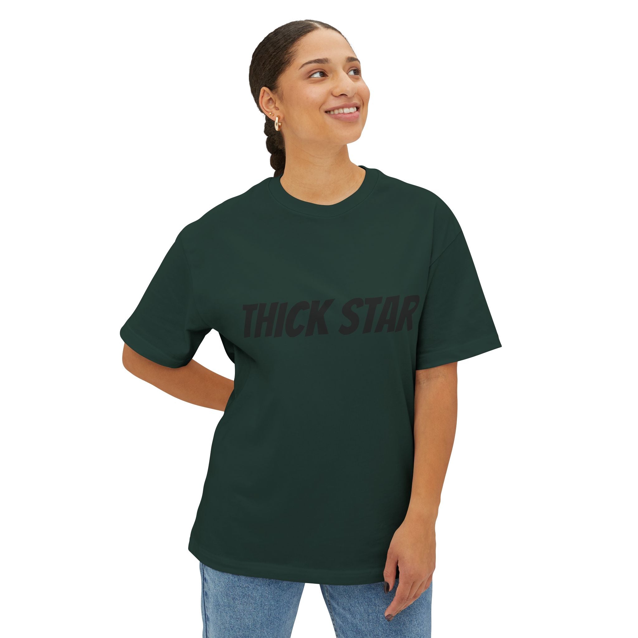 Thick Star Boxy Tee — Minimal Graphic Oversized T-Shirt