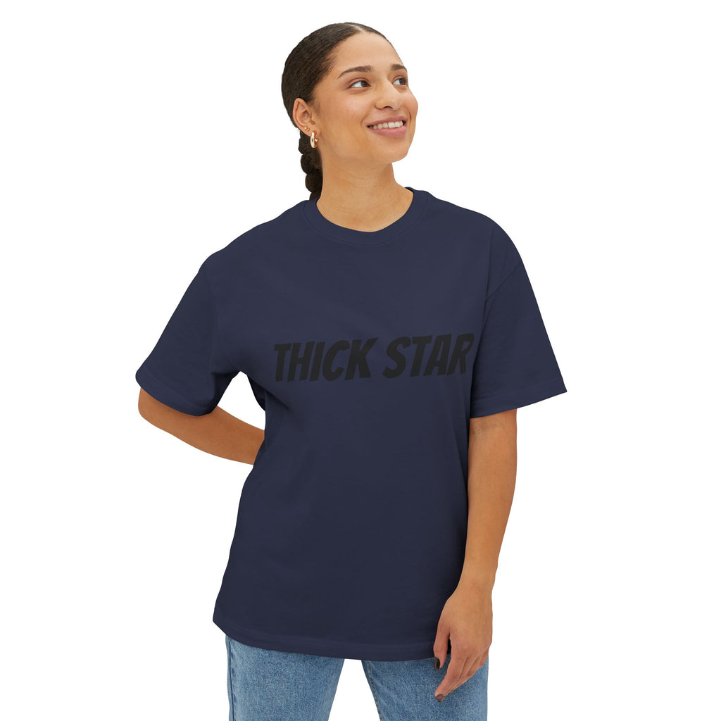 Thick Star Boxy Tee — Minimal Graphic Oversized T-Shirt
