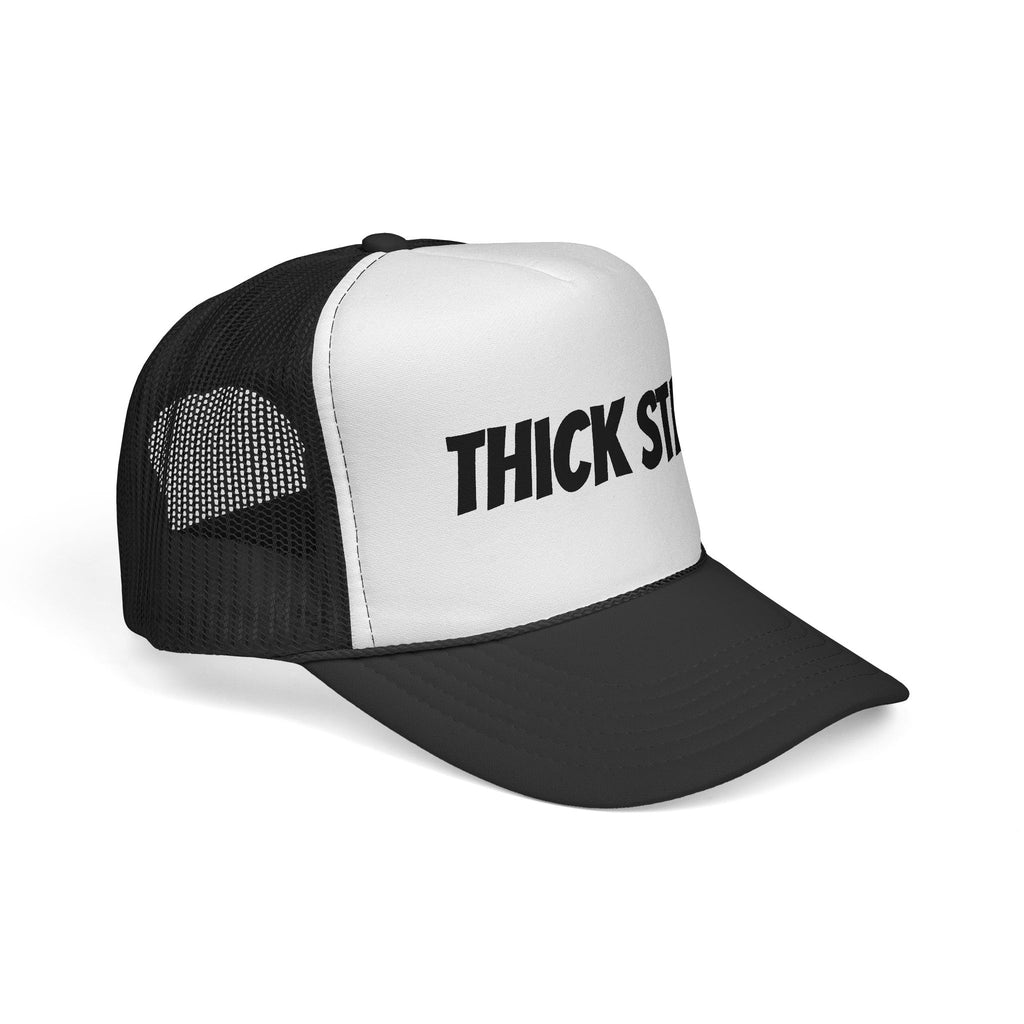 Thick Star Trucker Hat — Retro Bold Script Mesh Cap