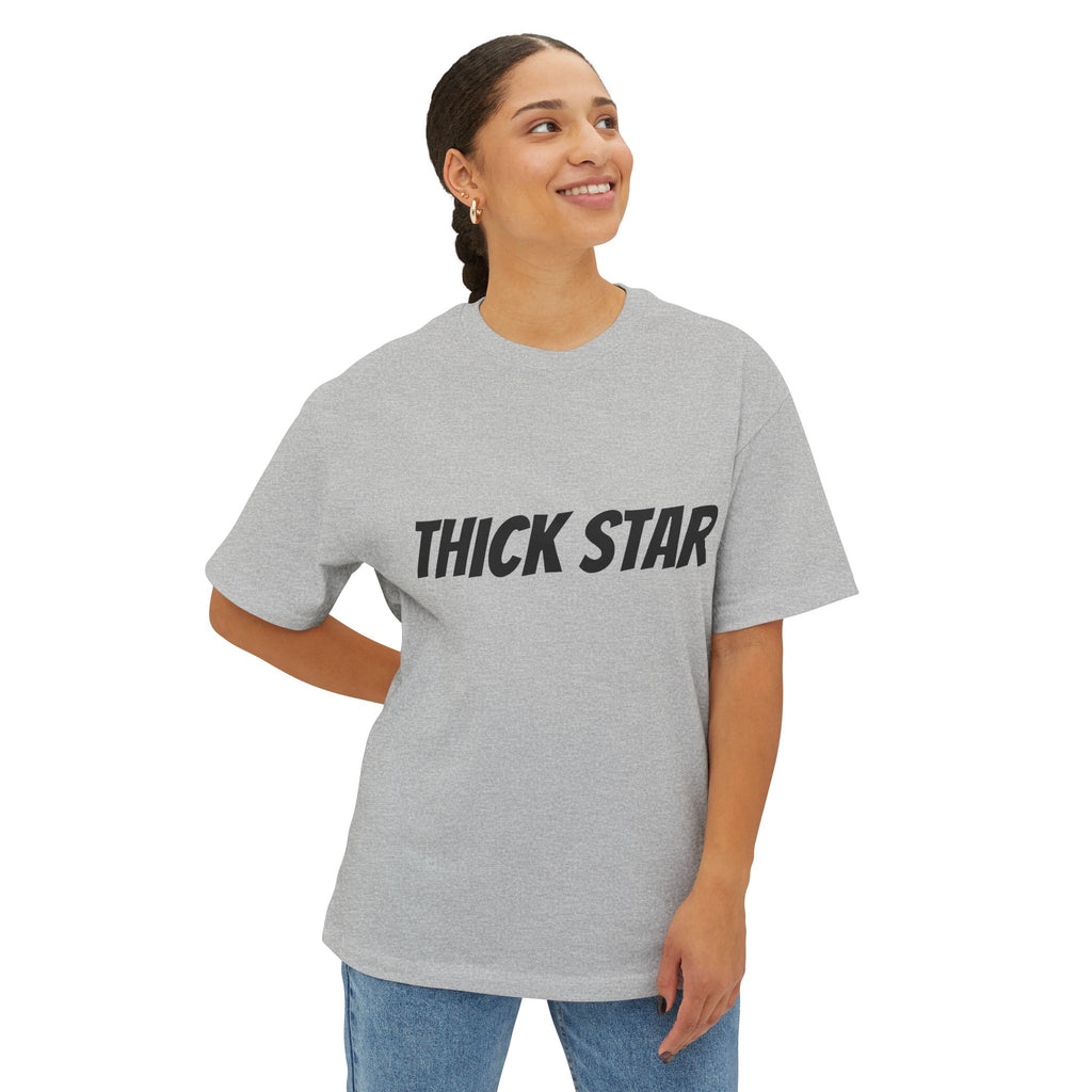 Thick Star Boxy Tee — Minimal Graphic Oversized T-Shirt