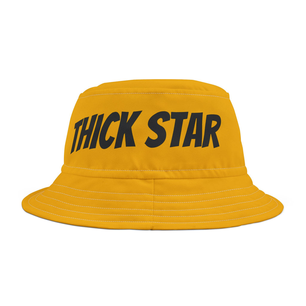 Bold Magenta Bucket Hat — 'THICK STAR' Graphic AOP Streetwear