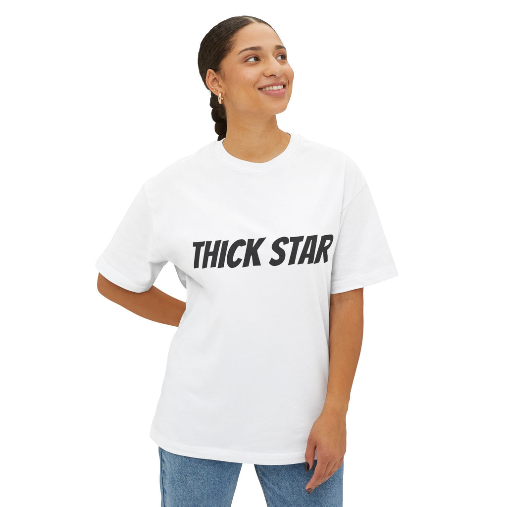 Thick Star Boxy Tee — Minimal Graphic Oversized T-Shirt
